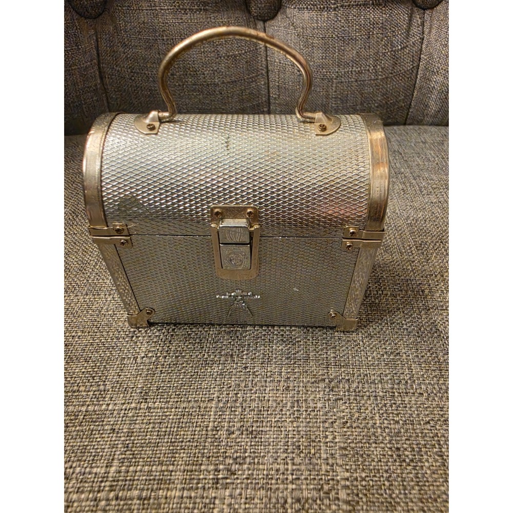 Pleasant Company American Girl Silver Metal Doll Trunk Treasure Chest Miniature